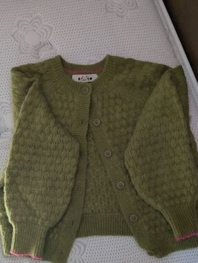 Mini Boden Olive Green Knit Button-Front Cardigan